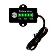 Runleader BI005 DC 12V/24V LED Indicator Power Display Lead-Acid Battery Fuel Gauge Meter