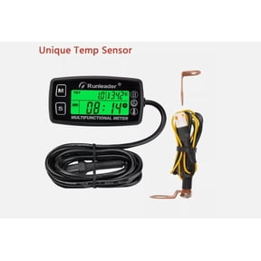 Runleader Digital HM035A Hour Meter Tachometer Engine Temperature Gauge Alert RPM & Temp Waterproof