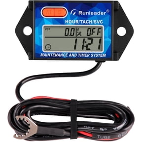 Runleader Digital Hour Meter Tachometer Waterproof Maintenance Reminder Engine Motorcycle Battery