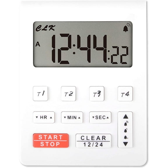 Runleader Digital Kitchen Timer 4 Groups of Timer Clock LCD Screen Replaceable Battery Study Cooking