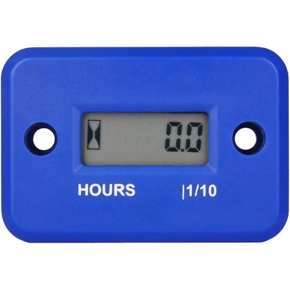 Runleader Digital Maintenance Hour Meter Small Gas Engine LCD Generator Lawn Mower Motorcycle Blue