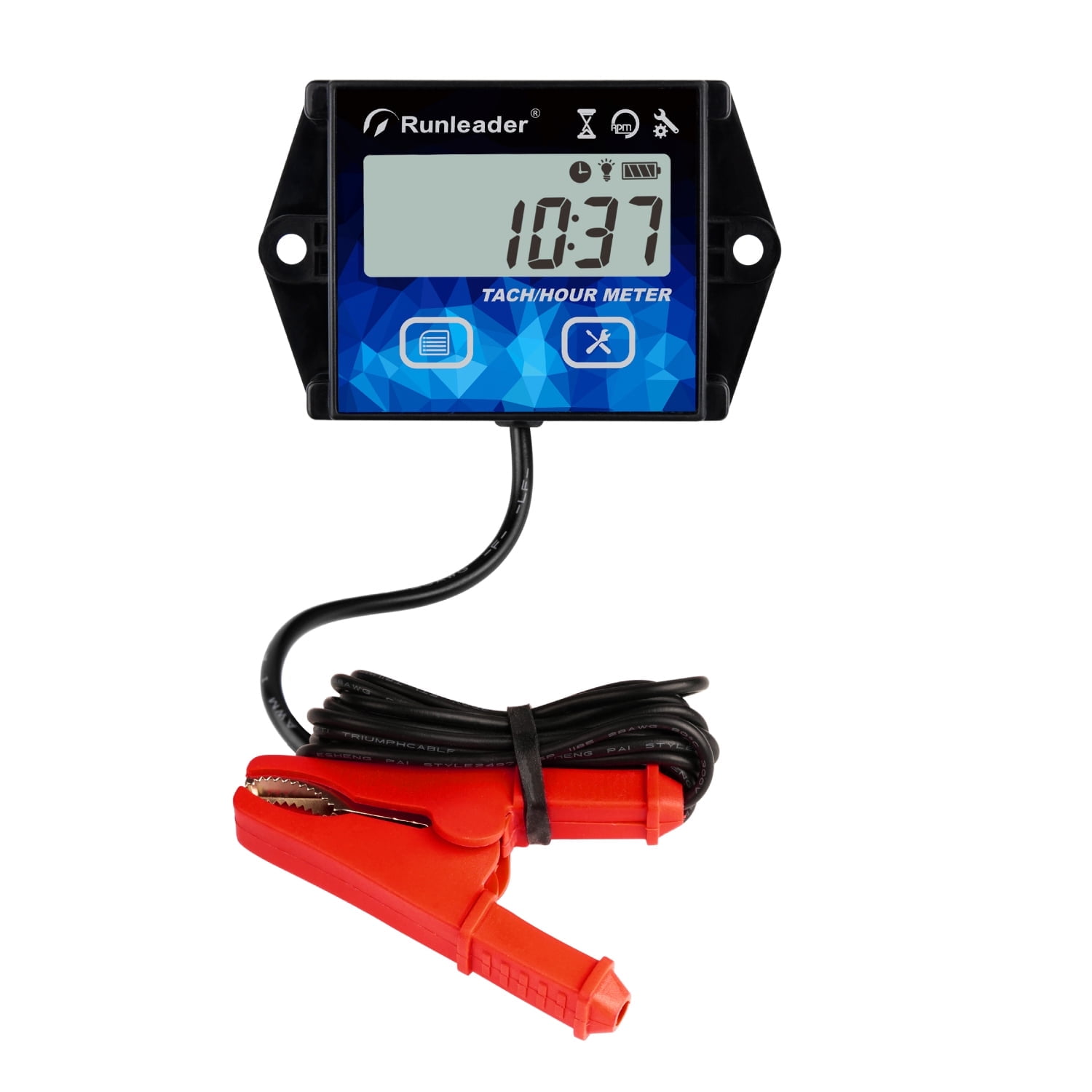 Runleader Digital Tach Hour Meter Tachometer RPM Maintenance Reminder
