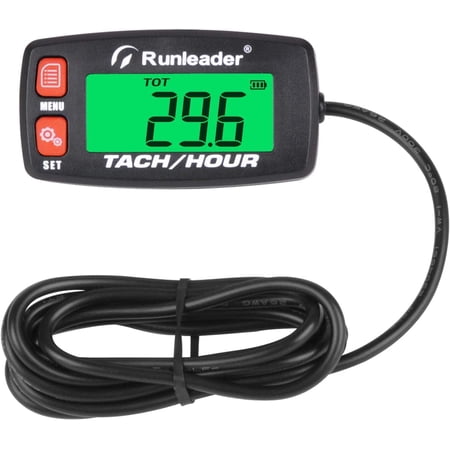 Runleader Digital Tachometer Gauge Hour Meter RPM Alert SVC&JOB Mower Tractor Snowmobile