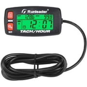 Runleader HM032B Digital Tachometer Hour Meter RPM Alert&Hours Accumulate Maintenance Reminder LCD Display