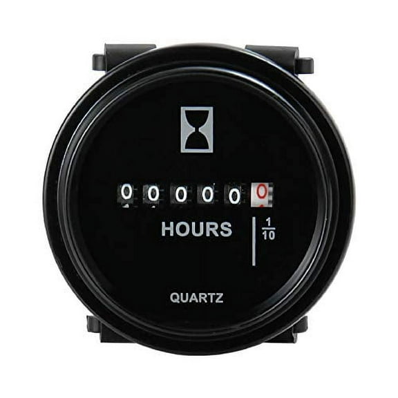 Runleader HM009 DC 6V to 80V Round Hour Meter Snap in Quartz Hour Meter Mechanical Timer for Auto