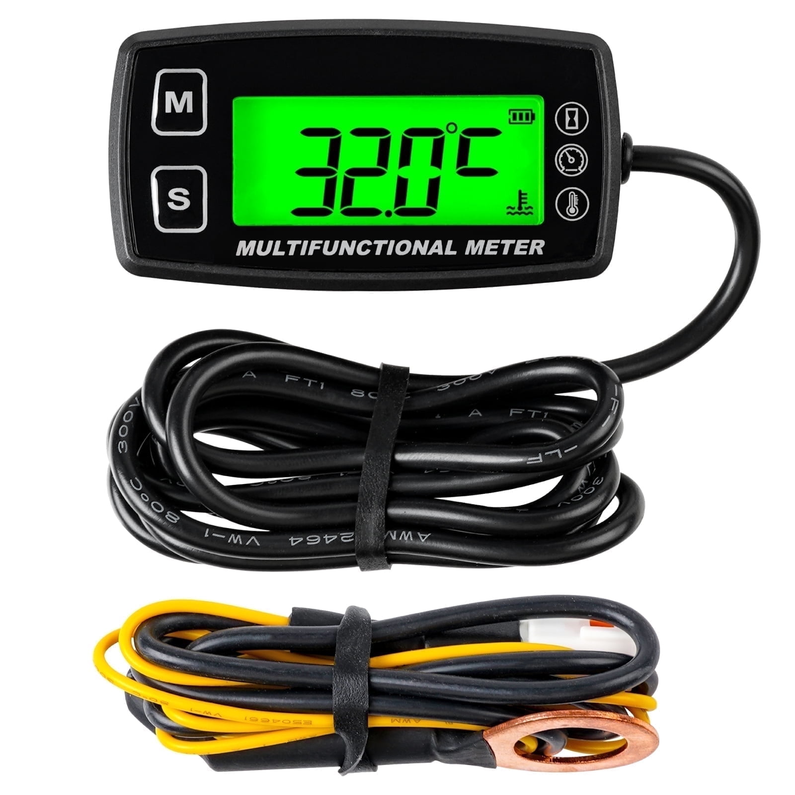 Runleader Digitale Motortemperatuur- En Toerentalweergave Met Urenmeter Voor Grasmaaier, Generator, Dirtbike, Scooter En Marine