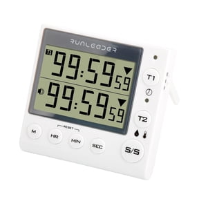 Runleader Dual-Channe LCD Count-up/Countdown Kitchen Timer Temperature Humidity Display Clock Alarm