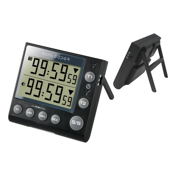 Runleader LCD Dual Channel Count-up/Countdown Digital Timer Memory Function Loud Alarm Kitchen