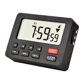 Runleader LCD Screen 4 Timers Digital Countdown Clock Buzzer Magnetic Replaceable Battery Cooking