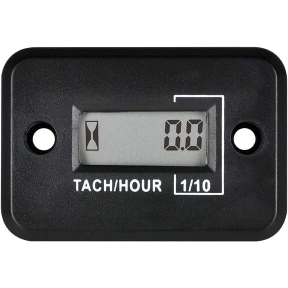 Runleader Motorcycle Engine Tach Hour Meter TOT Hours Accumulate Digital Tachometer Lawn Mower