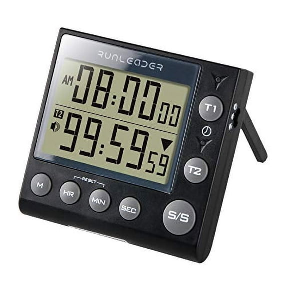 Runleader Positive/Countdown Digital Timer Loud Alarm Memory Function and LCD Display Kitchen Timer