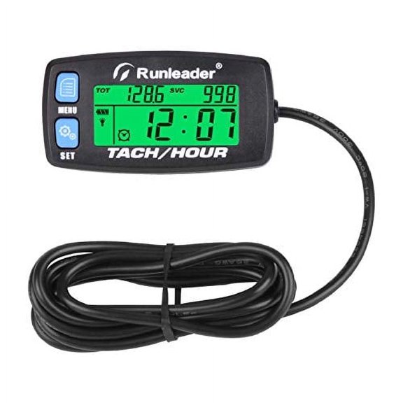 Runleader RL-HM032B Hour Meter Tachometer  Initial Hours Setting Car Pickup Truck Minivan Blue