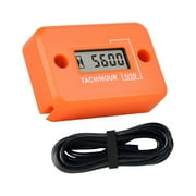 Runleader Tachometer HM012-2 Hour Meter TOT Hours Accumulate Digital Lawn Mower Engine Orange