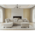 thumbnail image 1 of Runmliy 94.49-inch L-shaped Modular Sofa With Nailhead Design + Storage Ottoman + 3 Headrests + 2 Built-in Cup Holders, Suitable For Living Rooms / Offices / Reception Rooms, 1 of 12