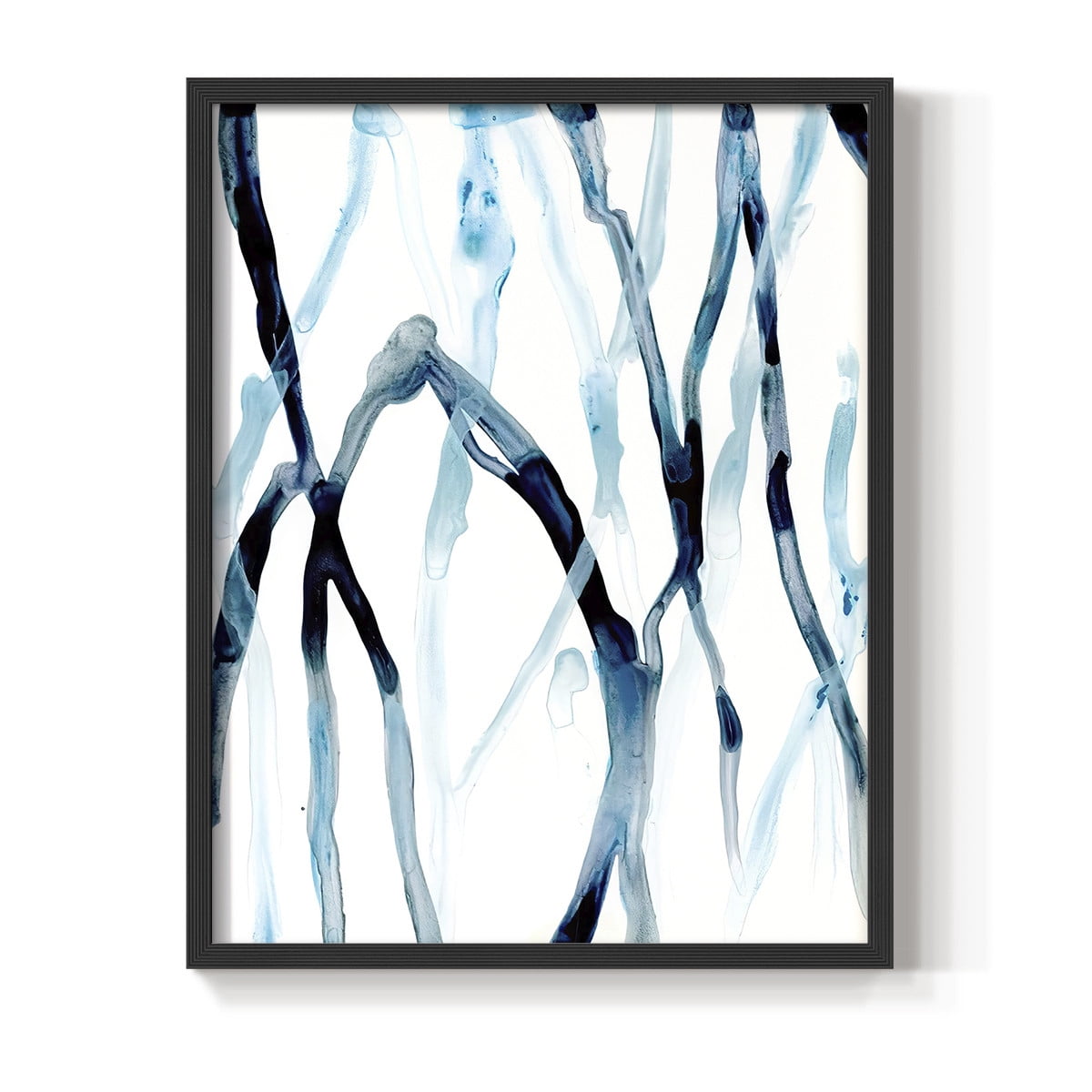 Runnel I Framed Print in Black Solid Wood Framed Print No Nail Hanging