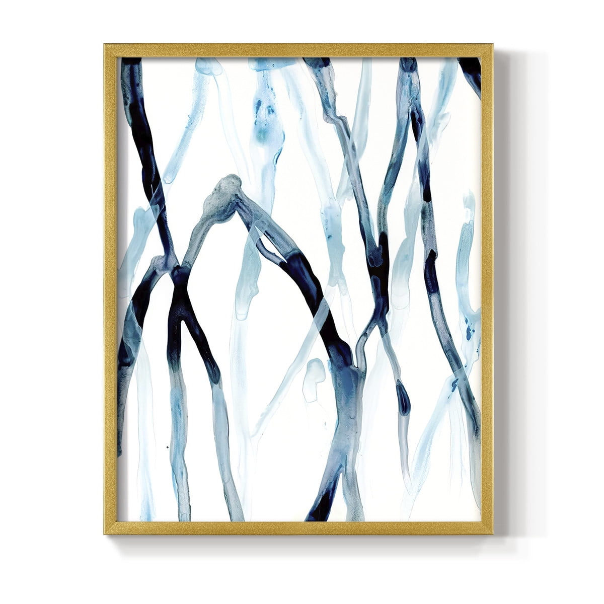 Runnel I Framed Print in Gold Solid Wood Framed Print No Nail Hanging
