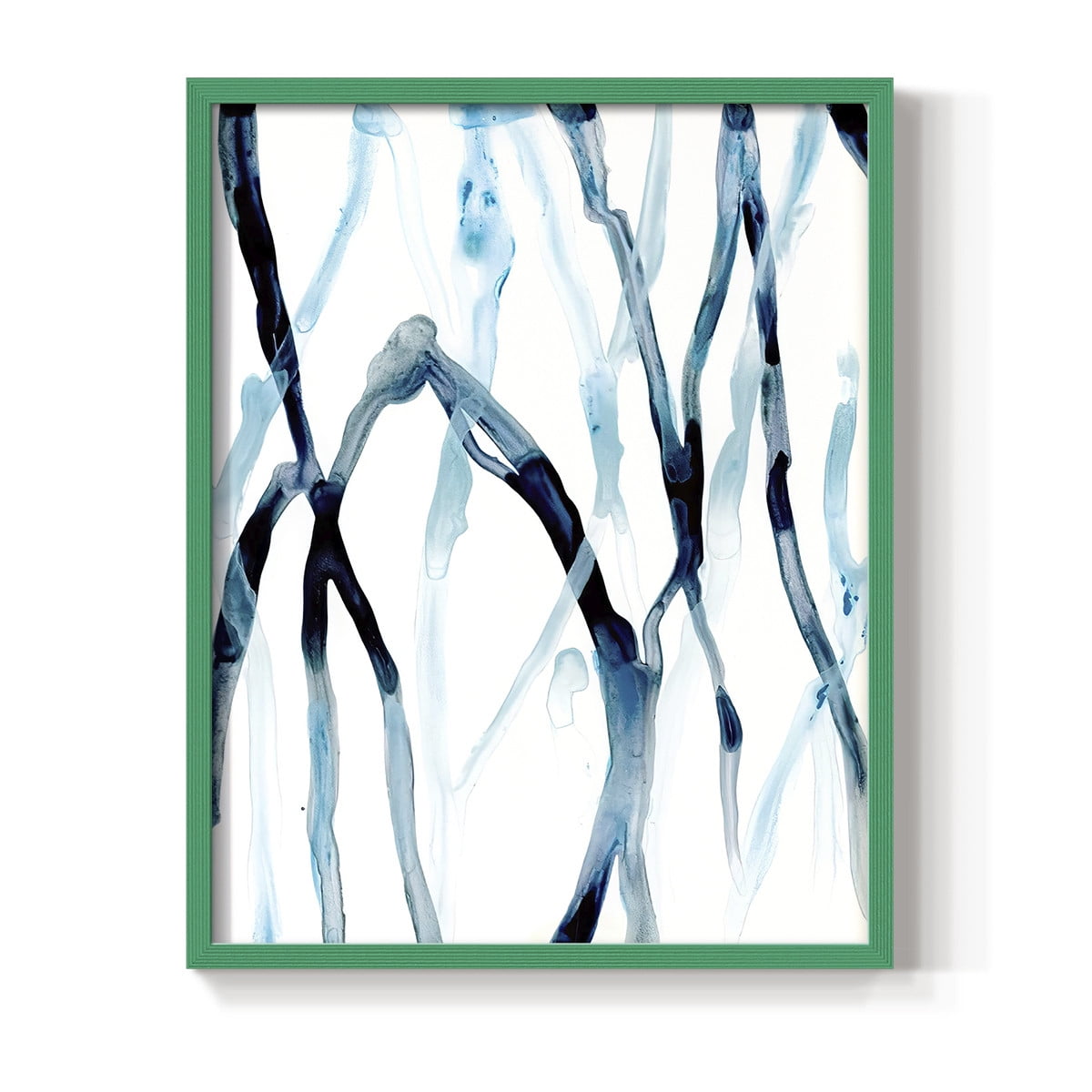 Runnel I Framed Print in Green Solid Wood Framed Print No Nail Hanging