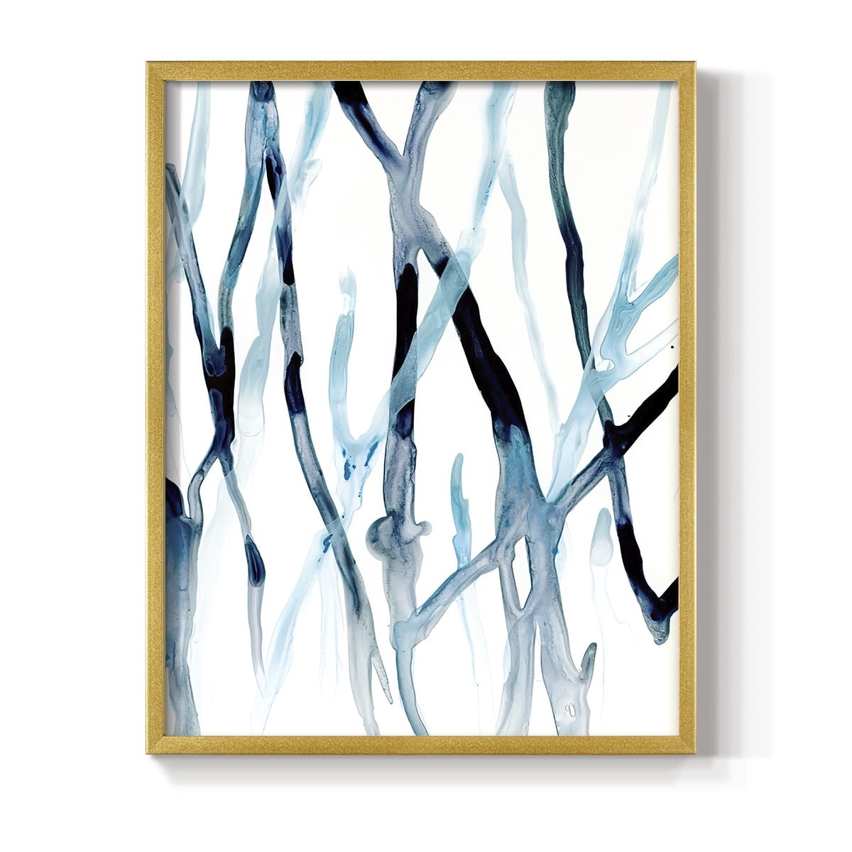 Runnel II Framed Print in Gold Solid Wood Framed Print No Nail Hanging