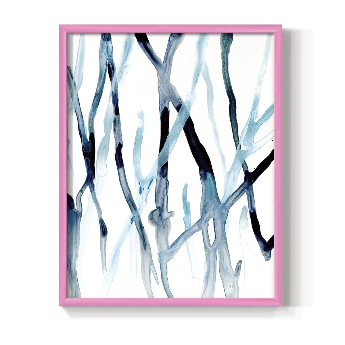 Runnel II Framed Print in Pink Solid Wood Framed Print No Nail Hanging