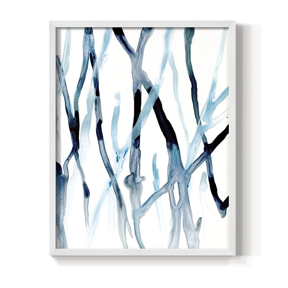 Runnel II Framed Print in White Solid Wood Framed Print No Nail Hanging