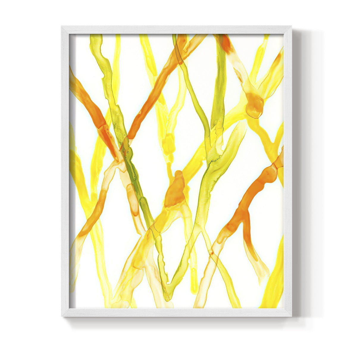 Runnel III Framed Print in White Solid Wood Framed Print No Nail Hanging