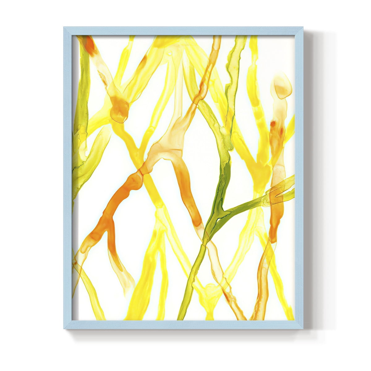 Runnel IV Framed Print in Blue Solid Wood Framed Print No Nail Hanging