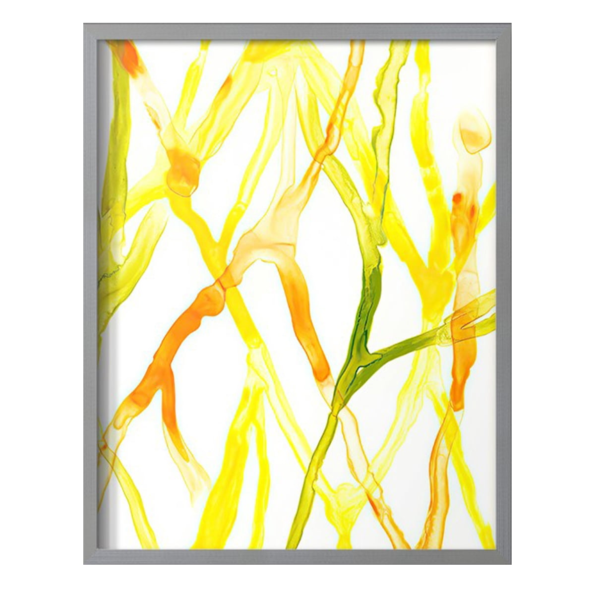 Runnel IV Framed Print in Gray Solid Wood Framed Print No Nail Hanging
