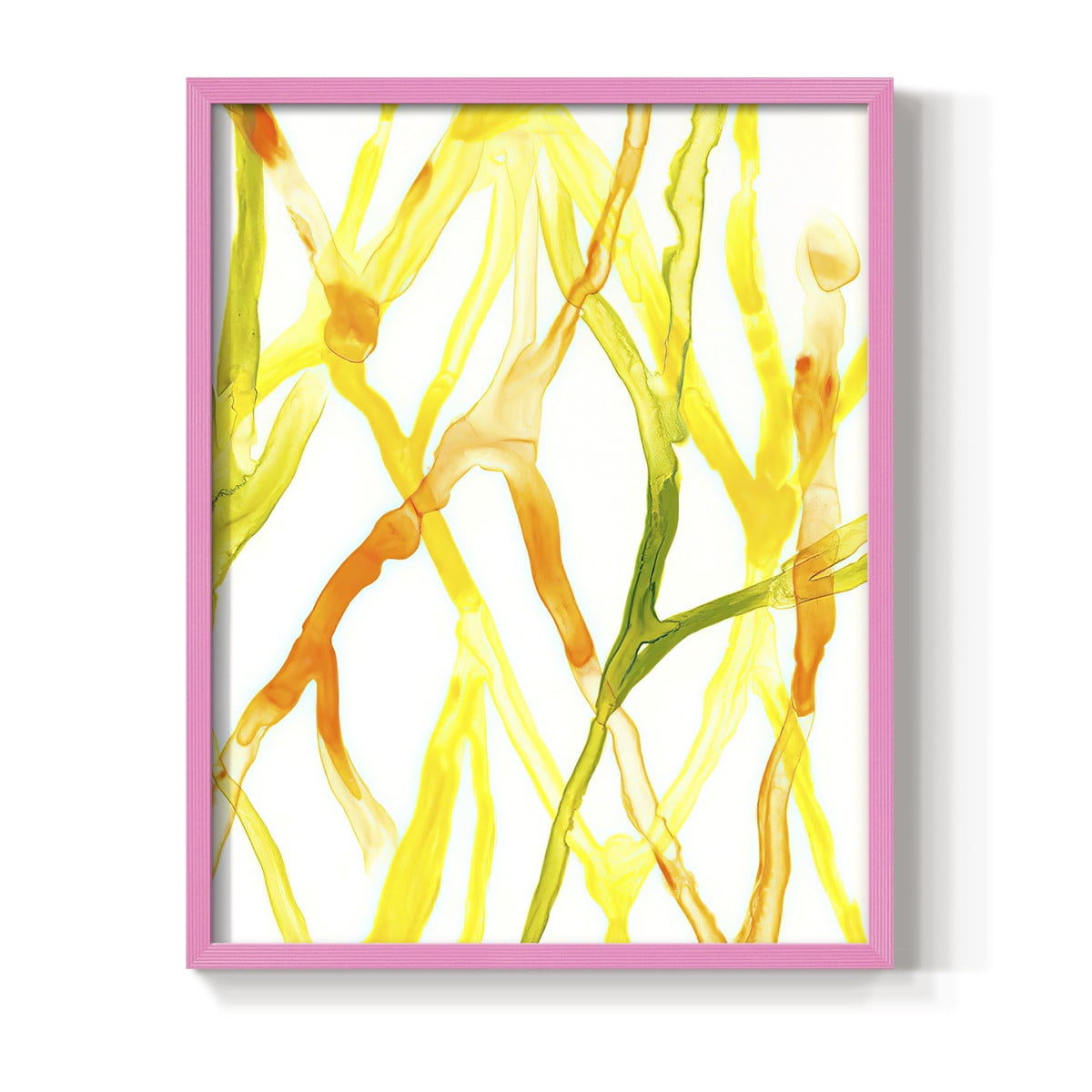 Runnel IV Framed Print in Pink Solid Wood Framed Print No Nail Hanging