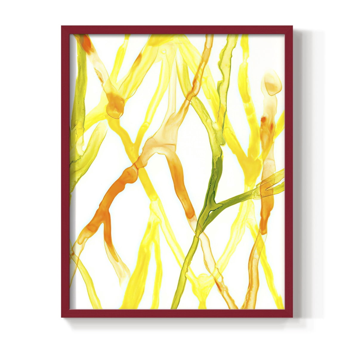 Runnel IV Framed Print in Red Solid Wood Framed Print No Nail Hanging