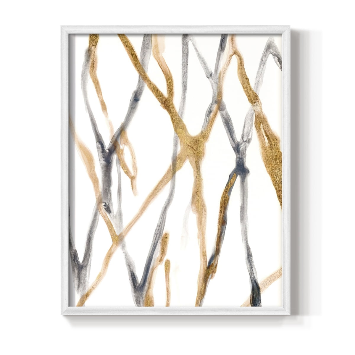 Runnel IX in White Solid Wood 11 x 14 Framed Print