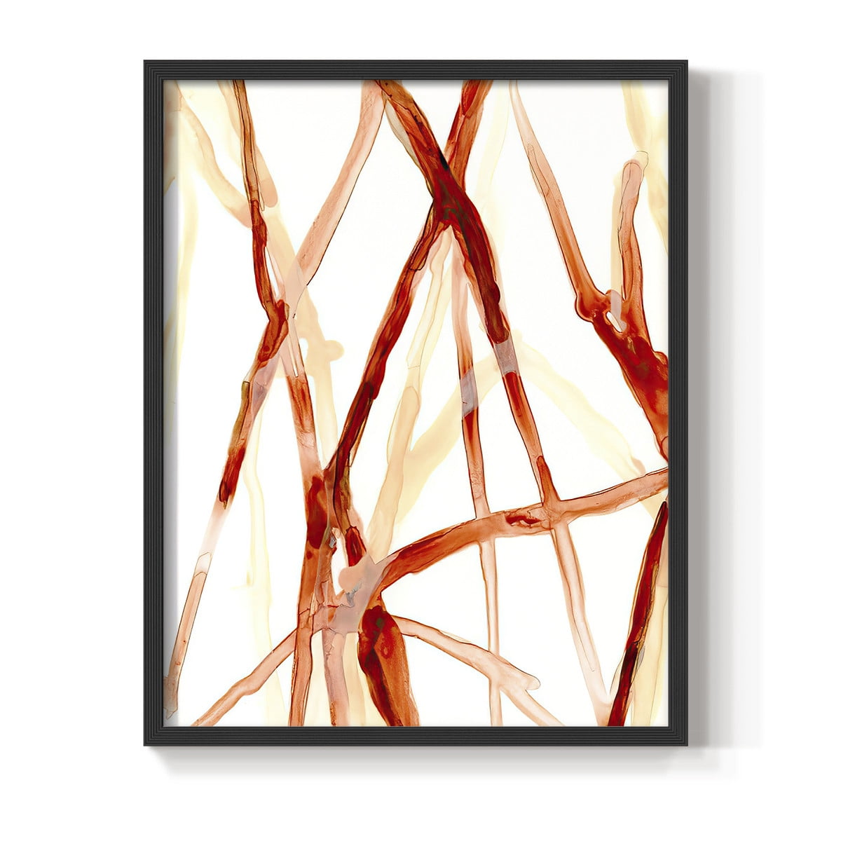 Runnel V Framed Print in Black Solid Wood Framed Print No Nail Hanging