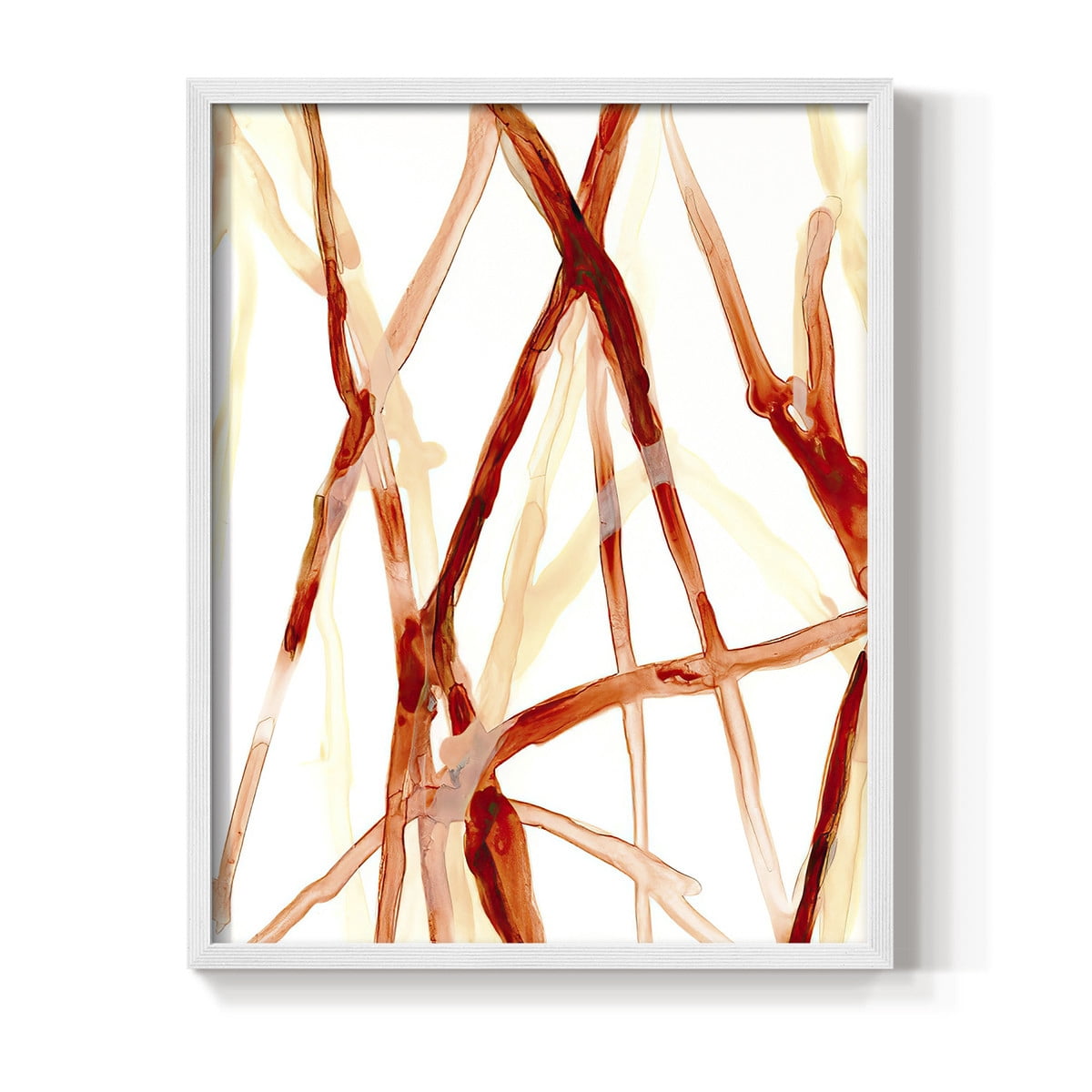 Runnel V Framed Print in White Solid Wood Framed Print No Nail Hanging
