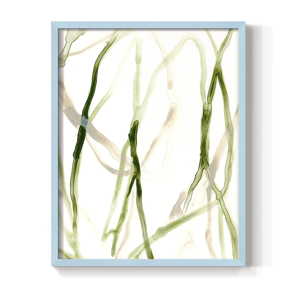 Runnel VIII Framed Print in Blue Solid Wood Framed Print No Nail Hanging