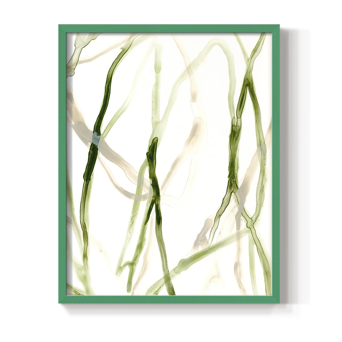 Runnel VIII Framed Print in Green Solid Wood Framed Print No Nail Hanging