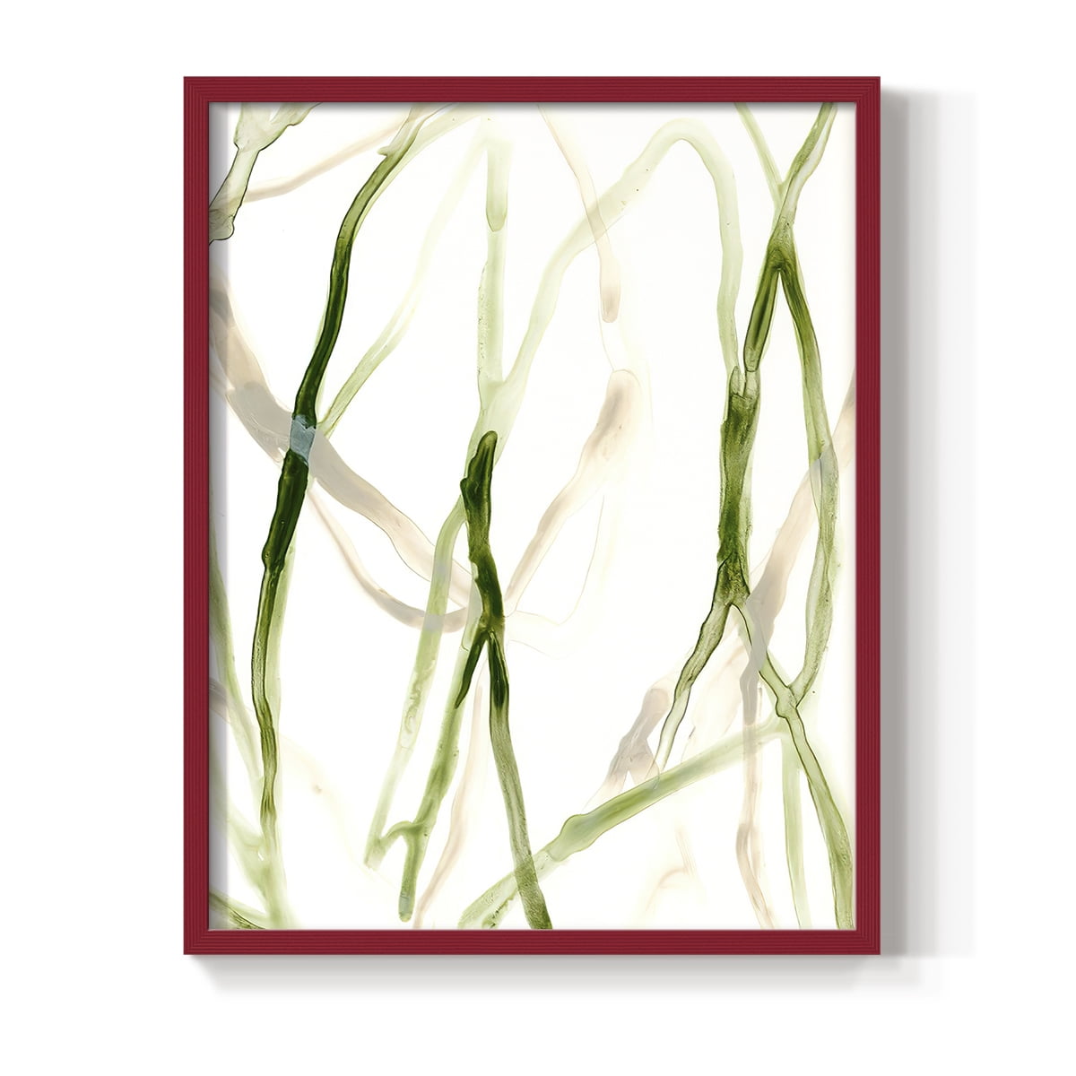 Runnel VIII Framed Print in Red Solid Wood Framed Print No Nail Hanging