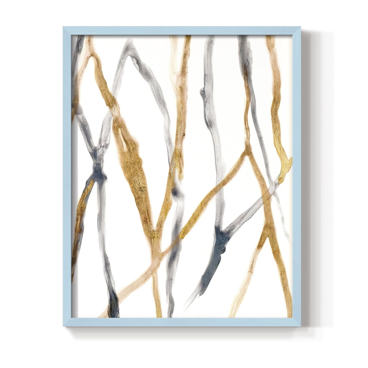 Runnel X Framed Print in Blue Solid Wood Framed Print No Nail Hanging