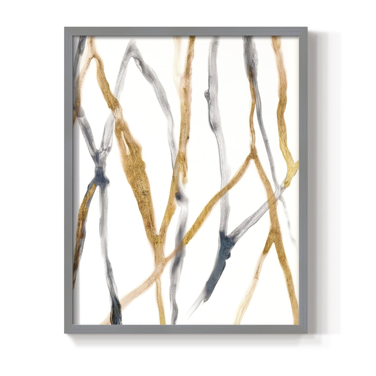 Runnel X Framed Print in Gray Solid Wood Framed Print No Nail Hanging