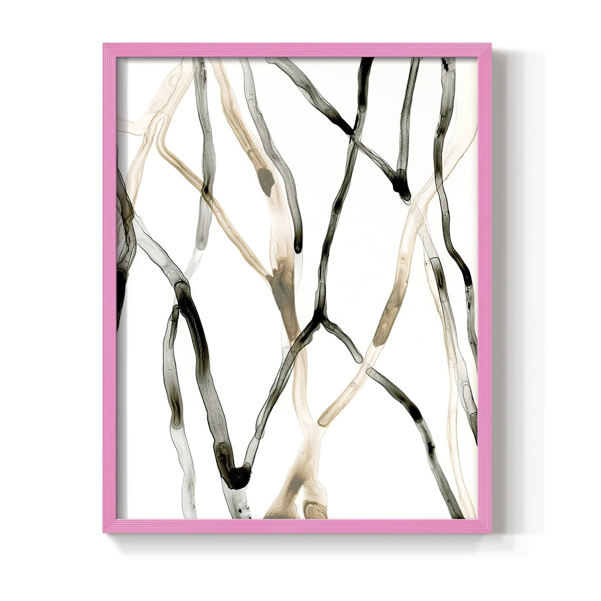 Runnel XII Framed Print in Pink Solid Wood Framed Print No Nail Hanging