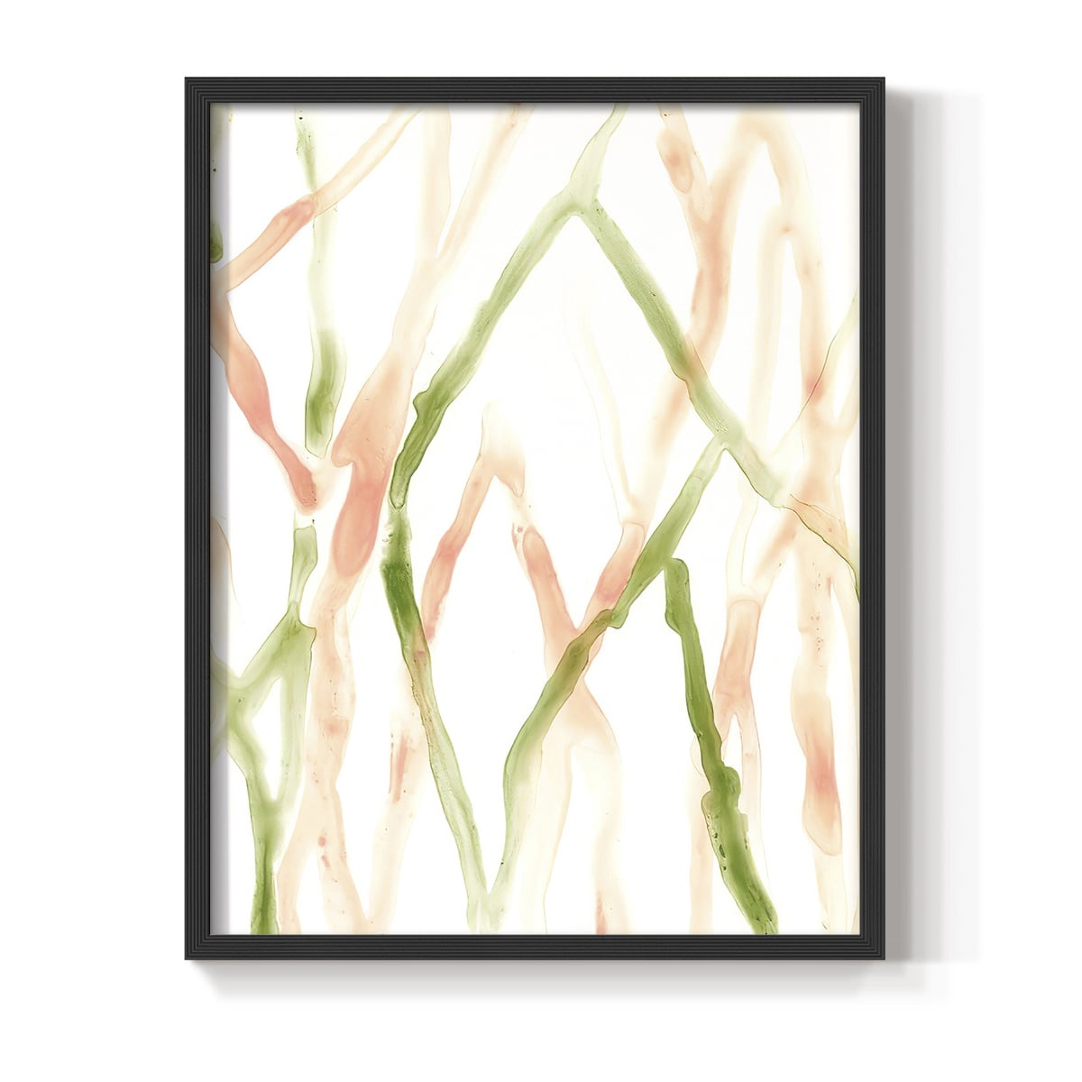 Runnel XIV Framed Print in Black Solid Wood Framed Print No Nail Hanging