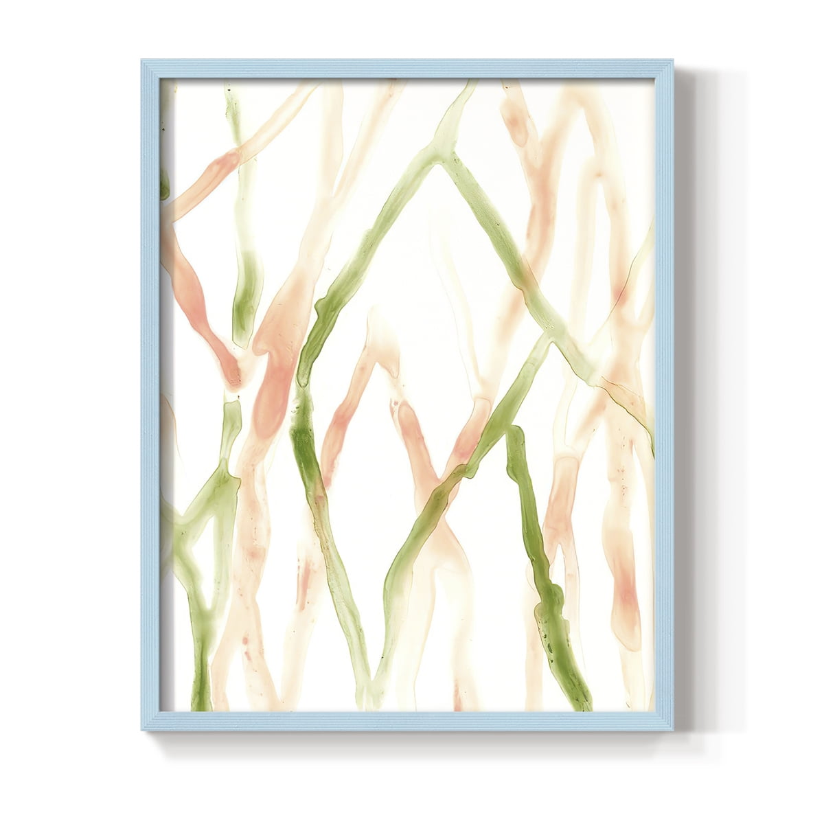 Runnel XIV Framed Print in Blue Solid Wood Framed Print No Nail Hanging