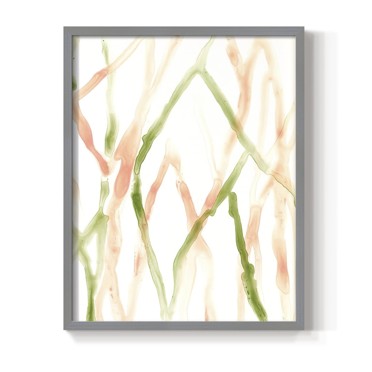 Runnel XIV Framed Print in Gray Solid Wood Framed Print No Nail Hanging