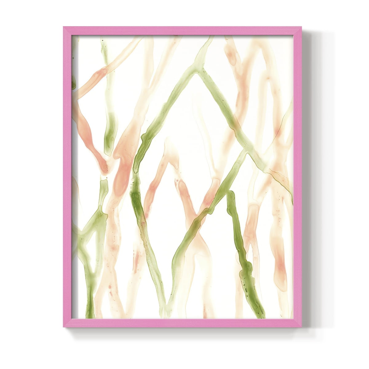Runnel XIV Framed Print in Pink Solid Wood Framed Print No Nail Hanging