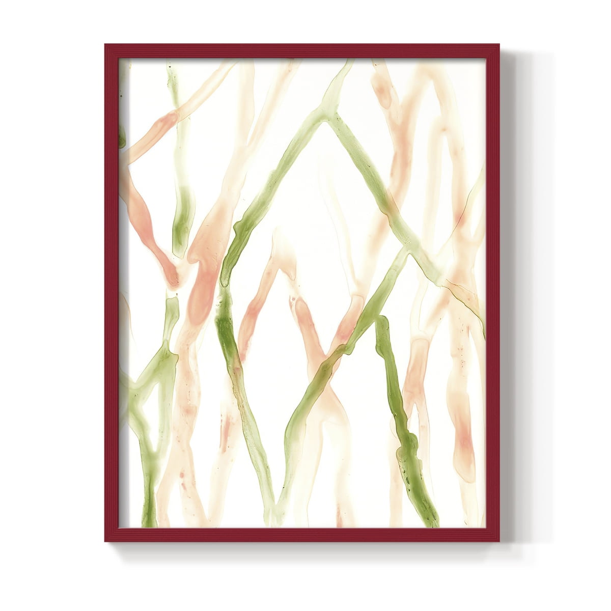 Runnel XIV Framed Print in Red Solid Wood Framed Print No Nail Hanging