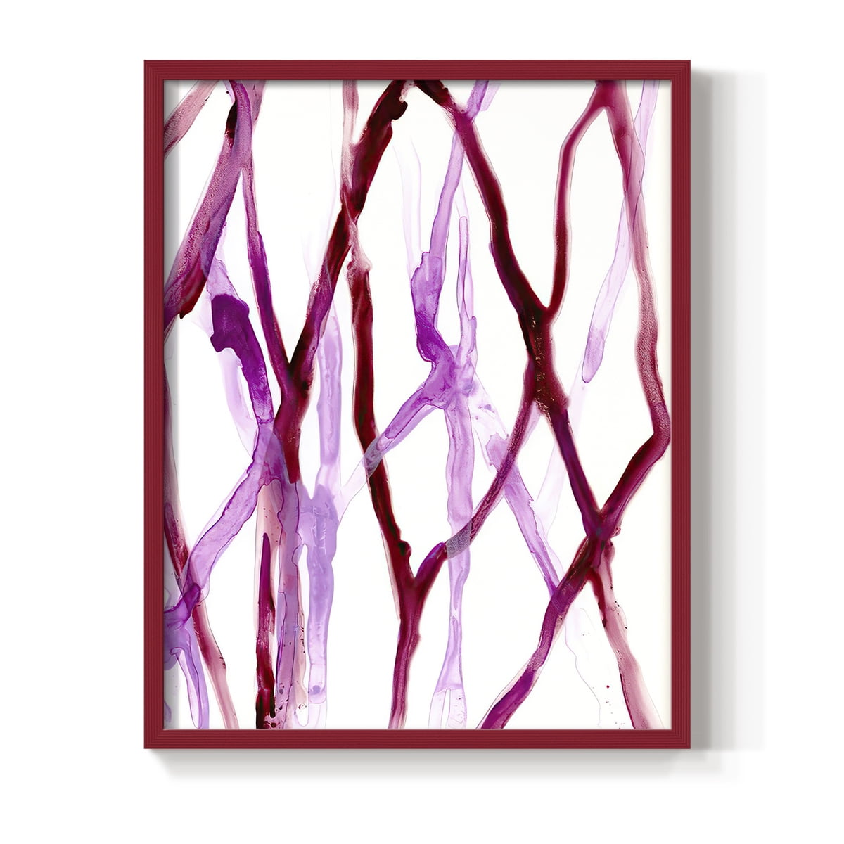 Runnel XVI Framed Print in Red Solid Wood Framed Print No Nail Hanging