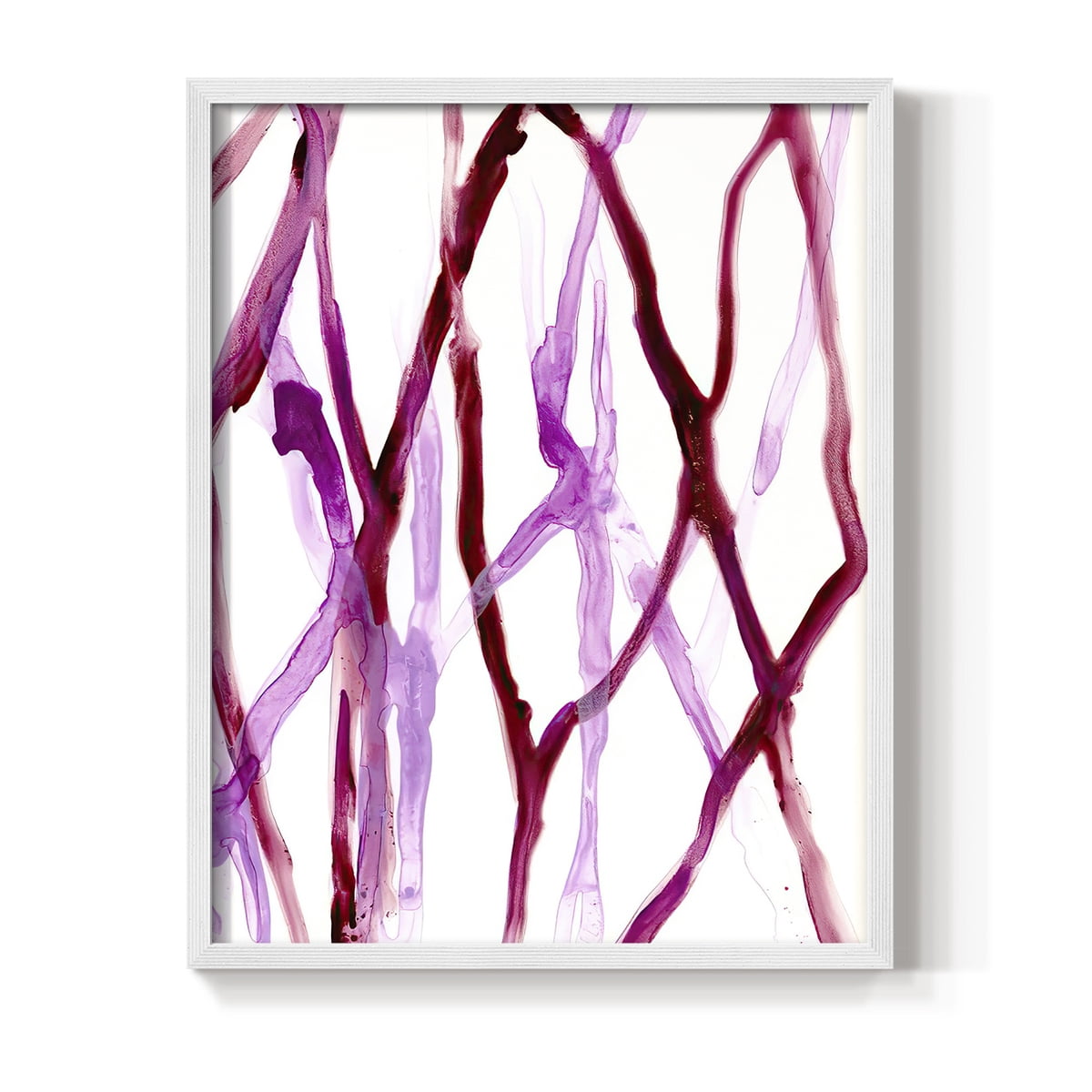 Runnel XVI Framed Print in White Solid Wood Framed Print No Nail Hanging