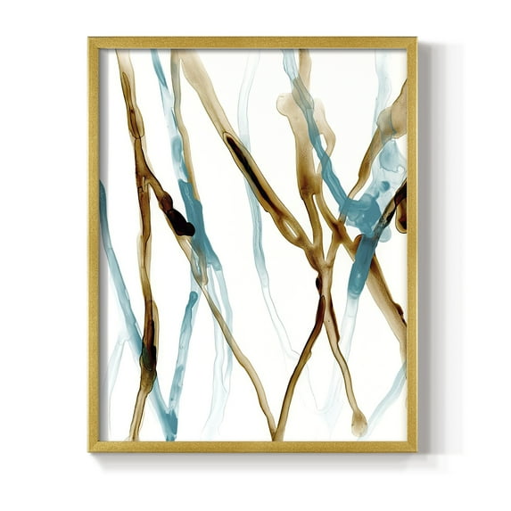 Runnel XVII in Gold Solid Wood 11 x 14 Framed Print