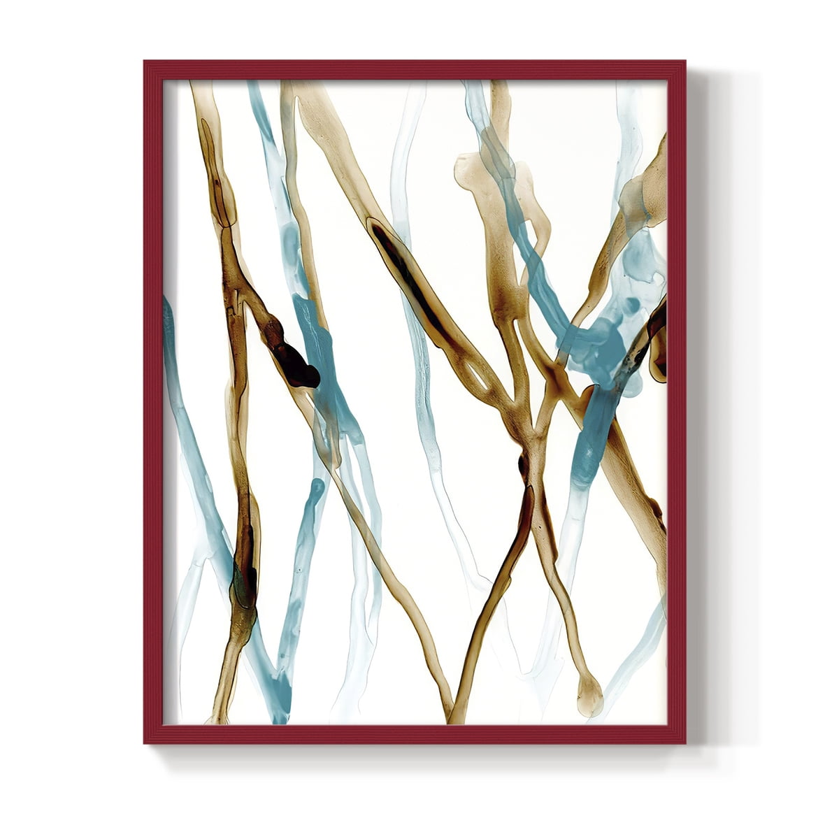 Runnel XVII in Red Solid Wood 11 x 14 Framed Print