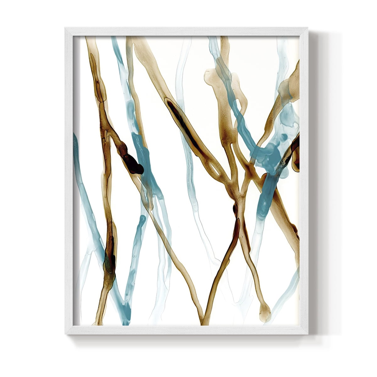 Runnel XVII in White Solid Wood 11 x 14 Framed Print