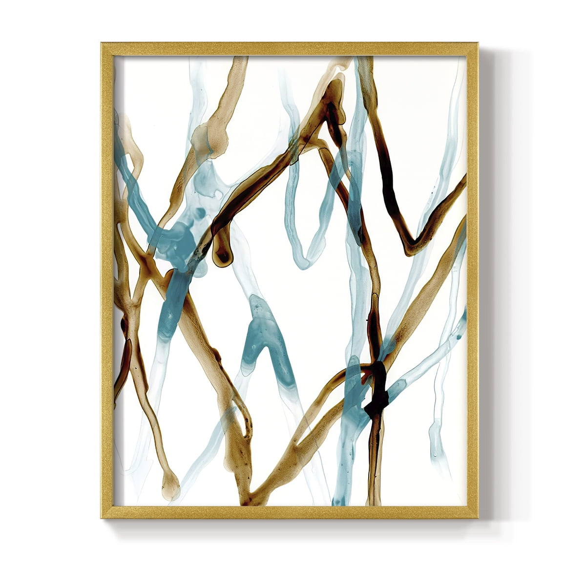 Runnel XVIII Framed Print in Gold Solid Wood Framed Print No Nail Hanging