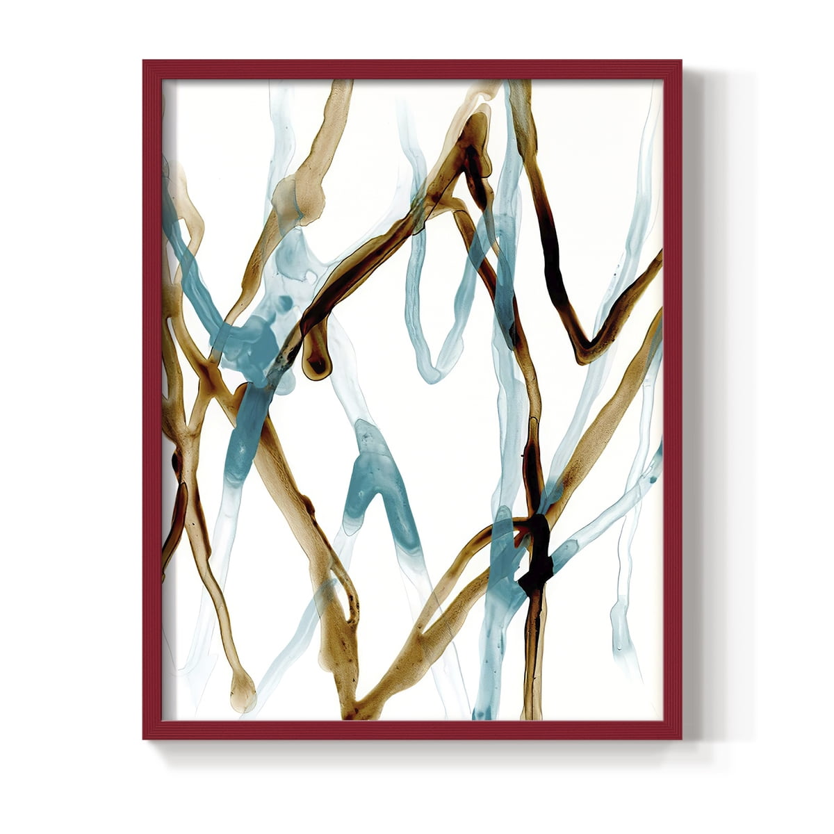 Runnel XVIII Framed Print in Red Solid Wood Framed Print No Nail Hanging